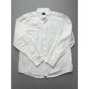 UNTUCKit Shirt Mens XL White Flannel Slim Fit Long Sleeve Button Up Casual